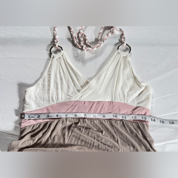 Lascana Stylish Halter Dress in Cream and Pink. Size 6 - Picture 5 of 5